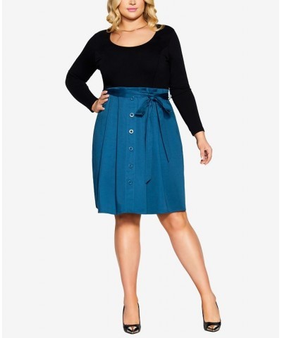 Plus Size Trendy Uptown Girl Dress Teal $47.73 Dresses