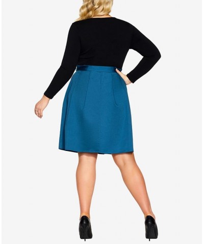 Plus Size Trendy Uptown Girl Dress Teal $47.73 Dresses