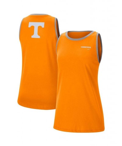 Women's Tennessee Orange and Gray Tennessee Volunteers High Neck 2-Hit Performance Tank Top Tennessee Orange, Gray $21.60 Tops