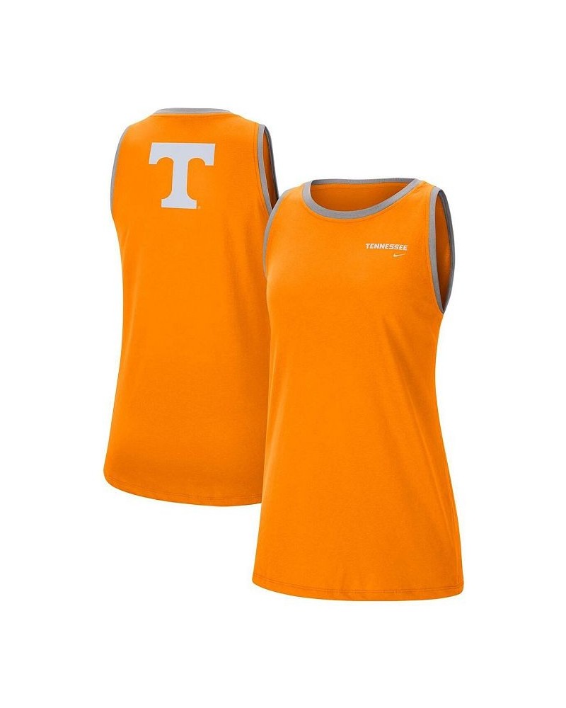 Women's Tennessee Orange and Gray Tennessee Volunteers High Neck 2-Hit Performance Tank Top Tennessee Orange, Gray $21.60 Tops