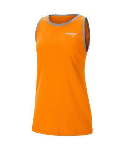 Women's Tennessee Orange and Gray Tennessee Volunteers High Neck 2-Hit Performance Tank Top Tennessee Orange, Gray $21.60 Tops