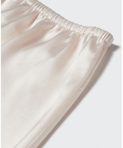 Women's Satin Fluid Shorts Ecru $22.00 Sleepwear