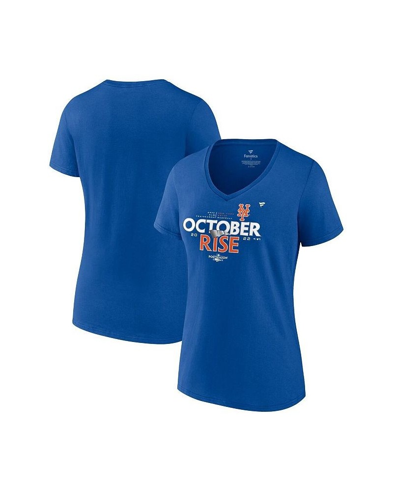Women's Branded Royal New York Mets 2022 Postseason Locker Room V-Neck Plus Size T-shirt Royal $29.40 Tops