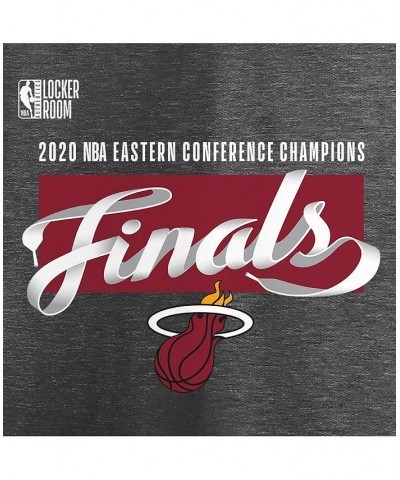 Women's Miami Heat 2020 Eastern Conference Champions Locker Room Plus Size V-Neck T-shirt Heather Charcoal $25.91 Tops