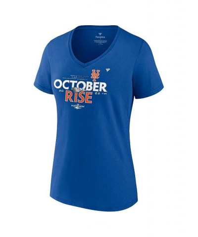 Women's Branded Royal New York Mets 2022 Postseason Locker Room V-Neck Plus Size T-shirt Royal $29.40 Tops