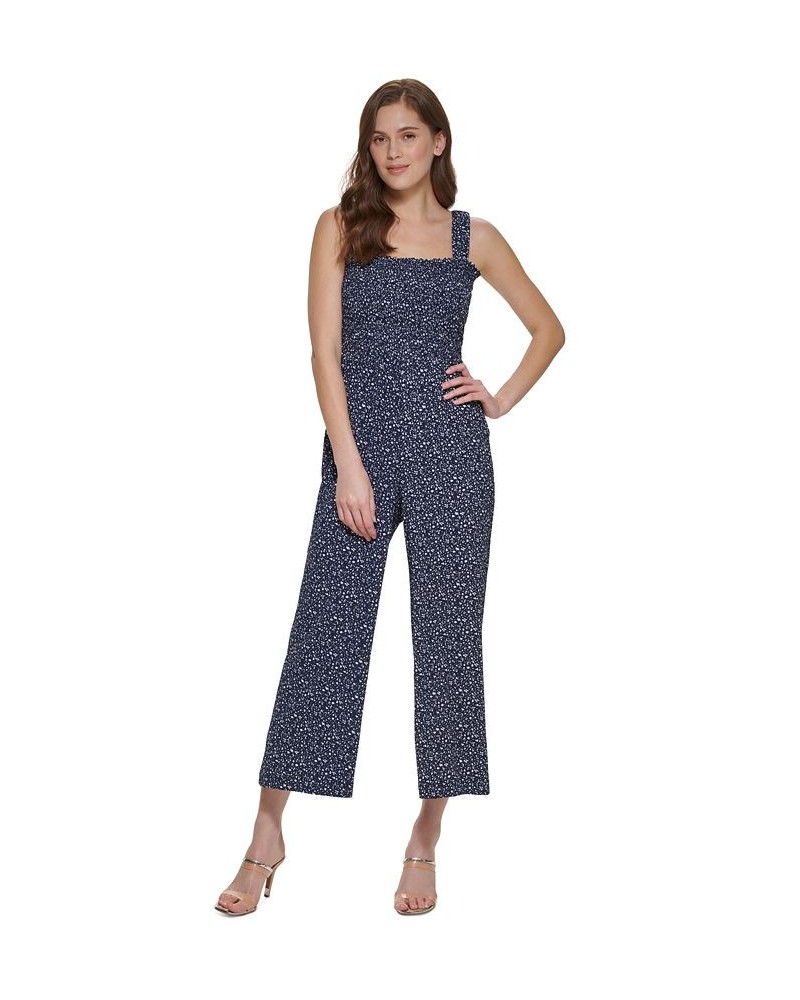 Smocked Jumpsuit Navy/Ivory $54.72 Pants