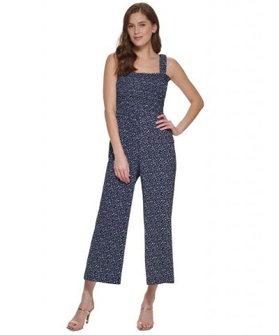 Smocked Jumpsuit Navy/Ivory $54.72 Pants