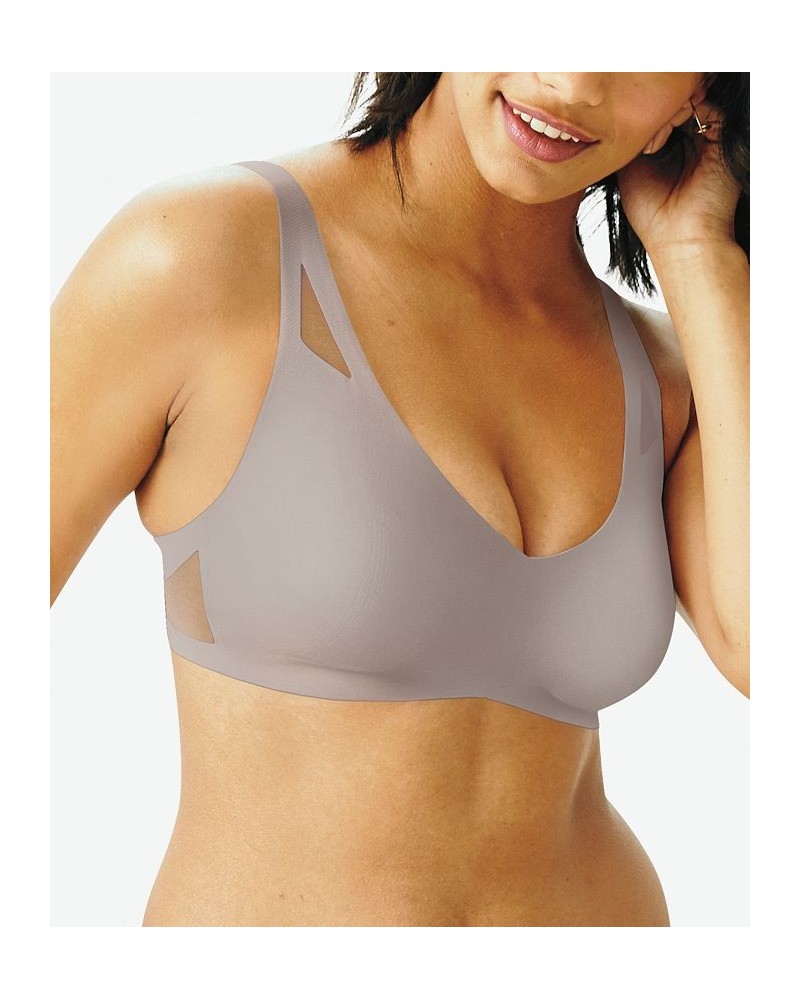 Women's Ultra-Light Comfort V-Neck Wireless Bra DHHU42 Pink $15.38 Bras