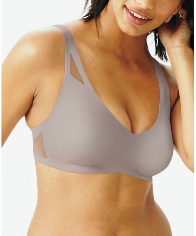 Women's Ultra-Light Comfort V-Neck Wireless Bra DHHU42 Pink $15.38 Bras