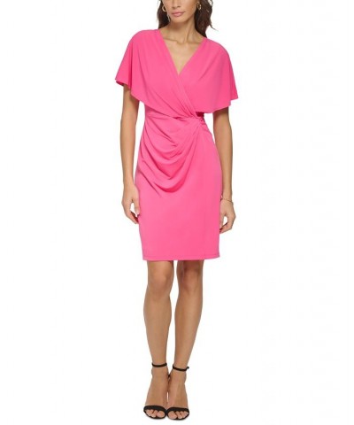 Draped Blouson A-Line Dress Pink $30.08 Dresses