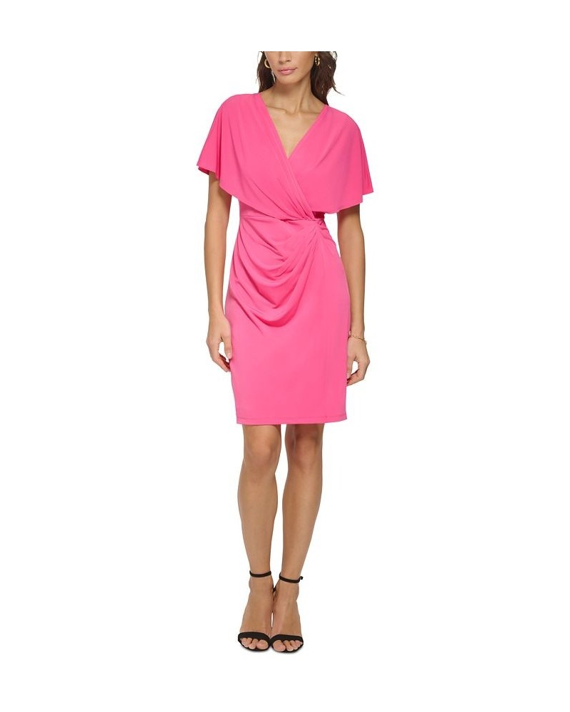 Draped Blouson A-Line Dress Pink $30.08 Dresses