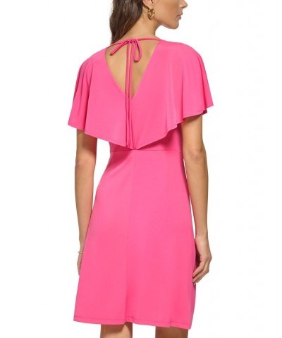 Draped Blouson A-Line Dress Pink $30.08 Dresses