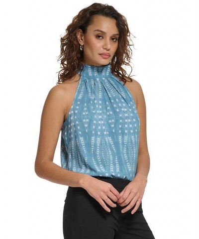 Women's Printed Mock-Neck Halter Top Dusk Multi $17.60 Tops