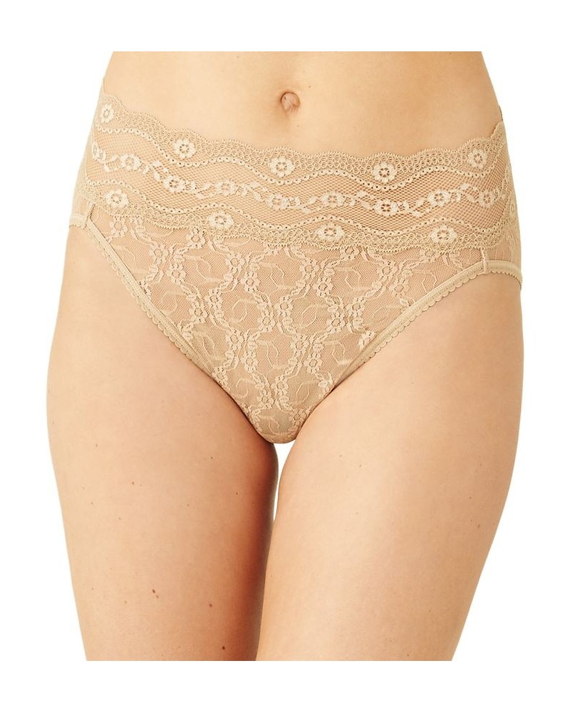 Women's Lace Kiss High-Leg Brief Underwear 978382 Au Natural (Nude 4) $12.48 Panty