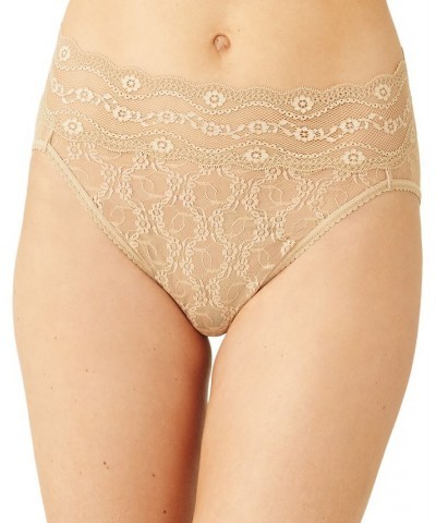 Women's Lace Kiss High-Leg Brief Underwear 978382 Au Natural (Nude 4) $12.48 Panty