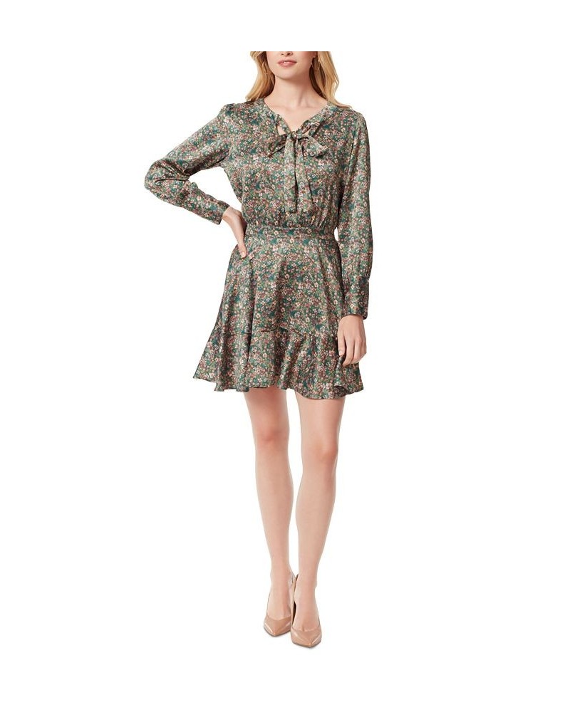 Women's Davina Floral-Print Tie-Neck Mini Dress ROSE CLOUD $32.55 Dresses