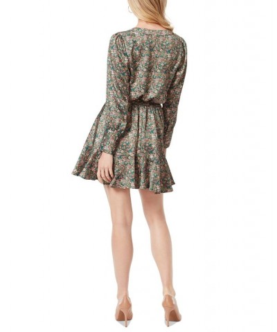 Women's Davina Floral-Print Tie-Neck Mini Dress ROSE CLOUD $32.55 Dresses