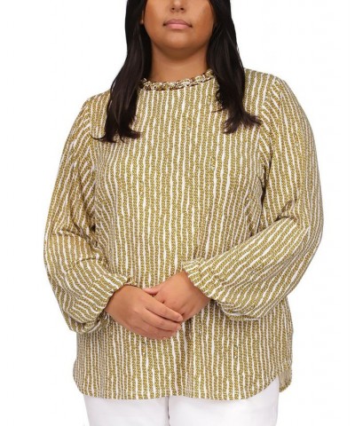 Plus Size Chain-Neck Long-Sleeve Top Buttercup $53.20 Tops