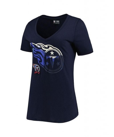 Women's Navy Tennessee Titans Ink Dye Sideline V-Neck T-shirt Navy $14.80 Tops