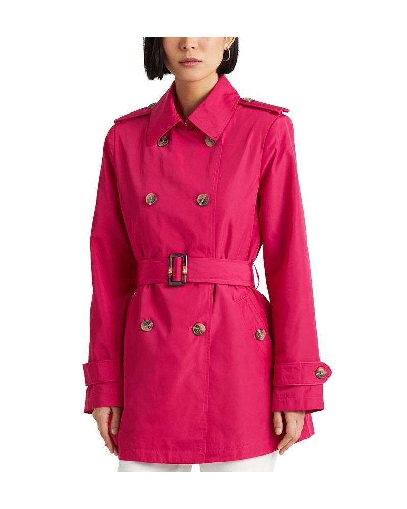 Women's Double-Breasted Trench Coat Pink $52.54 Coats