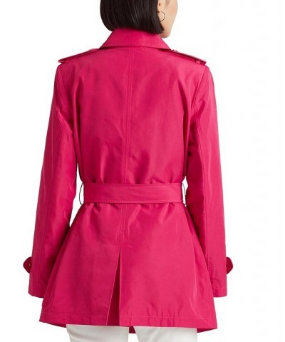 Women's Double-Breasted Trench Coat Pink $52.54 Coats