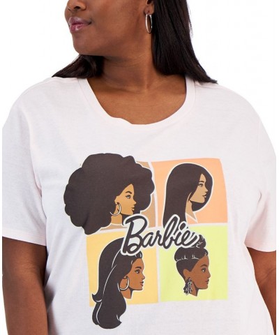 Trendy Plus Size Crewneck Barbie Graphic T-Shirt Barely Pink $11.27 Tops