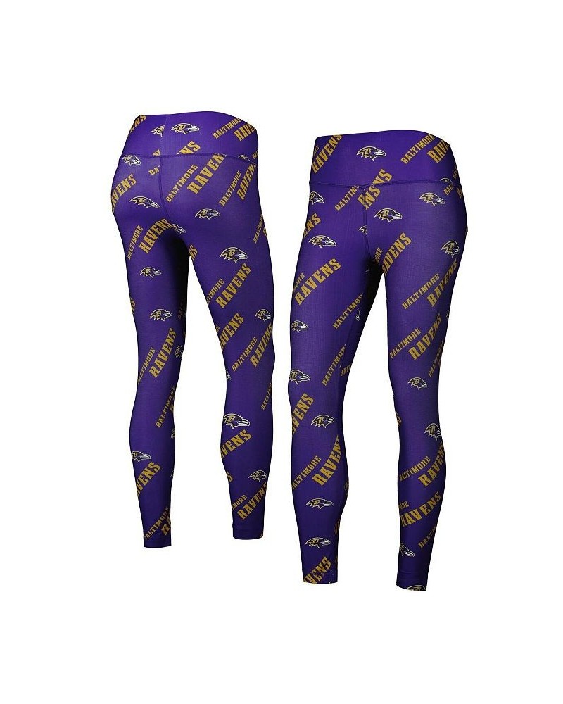 Women's Purple Baltimore Ravens Breakthrough Allover Print Leggings Purple $20.80 Pants