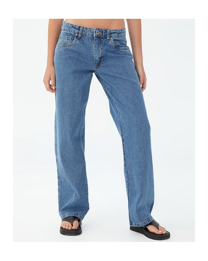Women's Low Rise Straight Jeans Offshore Blue $30.10 Jeans