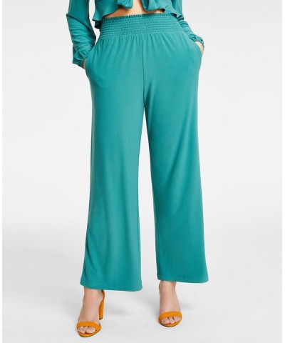 Pull-On Wide-Leg Pants Green $26.96 Pants