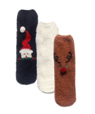Women's Three Pair Pack Cozy Socks Multi - Christmas $17.48 Socks
