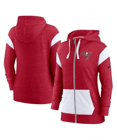 Women's Red White Tampa Bay Buccaneers Monaco Full-Zip Hoodie Red $45.00 Sweatshirts