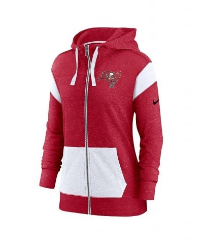 Women's Red White Tampa Bay Buccaneers Monaco Full-Zip Hoodie Red $45.00 Sweatshirts