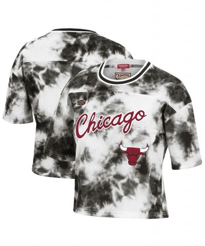 Women's Black and White Chicago Bulls Hardwood Classics Tie-Dye Cropped T-shirt Black, White $33.60 Tops