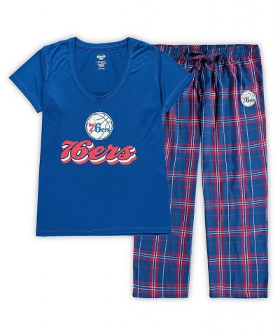 Women's Royal and Red Philadelphia 76ers Plus Size Ethos T-shirt and Pants Sleep Set Royal, Red $26.00 Pajama