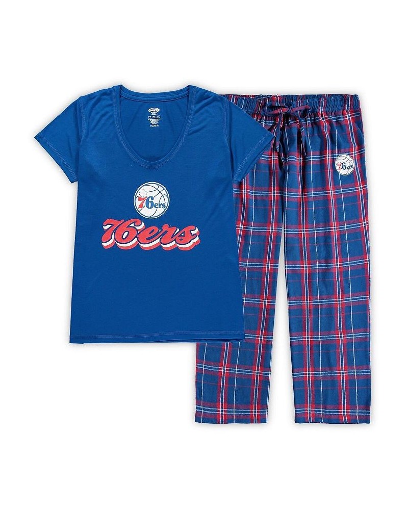 Women's Royal and Red Philadelphia 76ers Plus Size Ethos T-shirt and Pants Sleep Set Royal, Red $26.00 Pajama