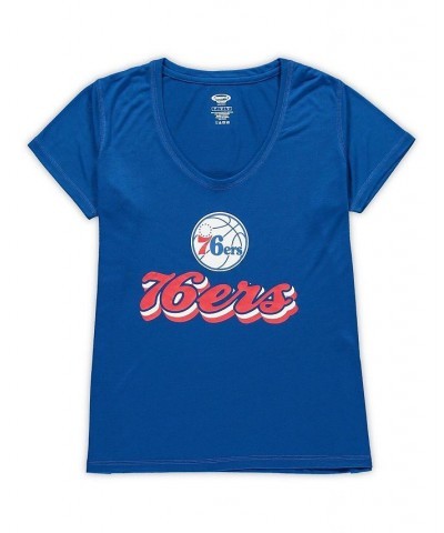 Women's Royal and Red Philadelphia 76ers Plus Size Ethos T-shirt and Pants Sleep Set Royal, Red $26.00 Pajama