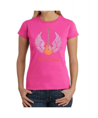 Women's Word Art T-Shirt - Lyrics To Free Bird Pink $18.36 Tops