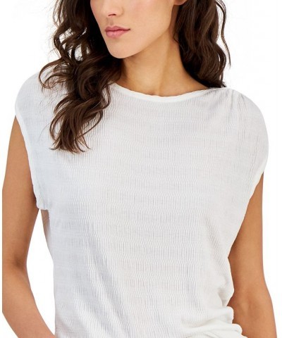 Women's Cap-Sleeve T-Shirt White $19.48 Tops