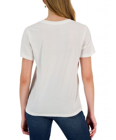 Juniors' Graphic-Print Short-Sleeve T-Shirt White $15.00 Tops