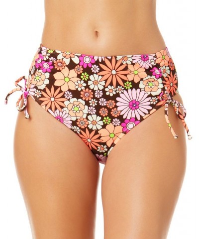 Juniors' Morning Grace Ruched High-Waist Bikini Bottoms Multi $14.10 Swimsuits