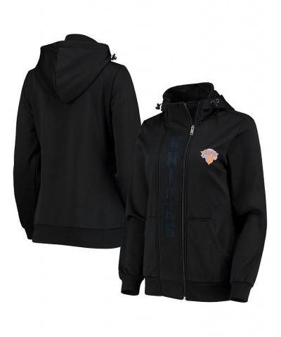 Women's Black New York Knicks Perforated Full-Zip Hoodie Jacket Black $37.80 Jackets
