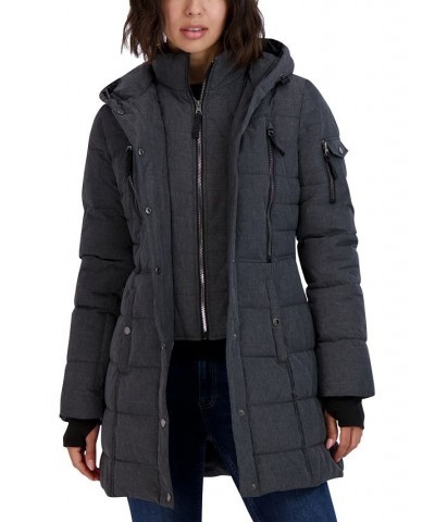 Women's Faux-Fur-Trim Hooded Puffer Coat Charcoal $62.00 Coats