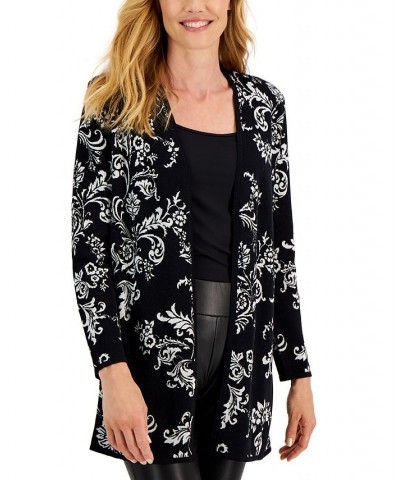 Candlelight Stories Jacquard Cardigan Sweater Black $16.70 Sweaters