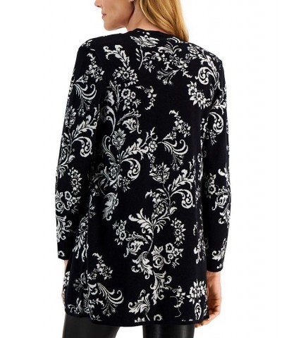 Candlelight Stories Jacquard Cardigan Sweater Black $16.70 Sweaters