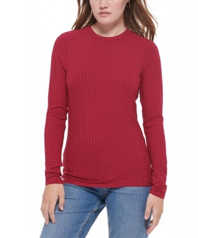 Women's Long Sleeve Crewneck Top Purple $22.85 Tops