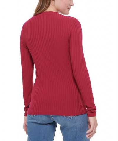 Women's Long Sleeve Crewneck Top Purple $22.85 Tops