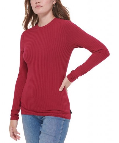 Women's Long Sleeve Crewneck Top Purple $22.85 Tops