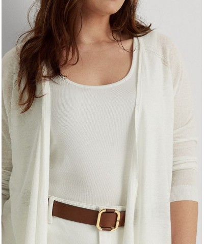 Plus Size Linen-Blend Sweater White $35.55 Sweaters