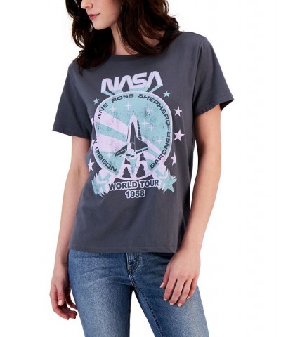 Juniors' NASA Short-Sleeve Graphic T-Shirt Gray $10.63 Tops