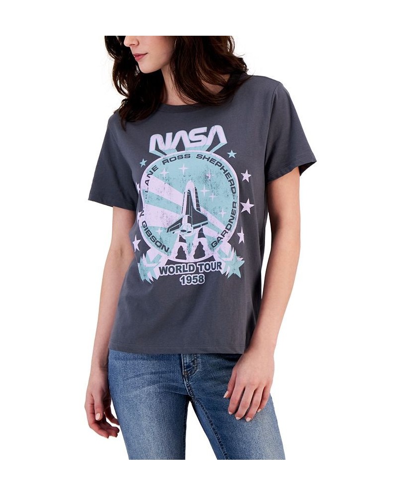 Juniors' NASA Short-Sleeve Graphic T-Shirt Gray $10.63 Tops